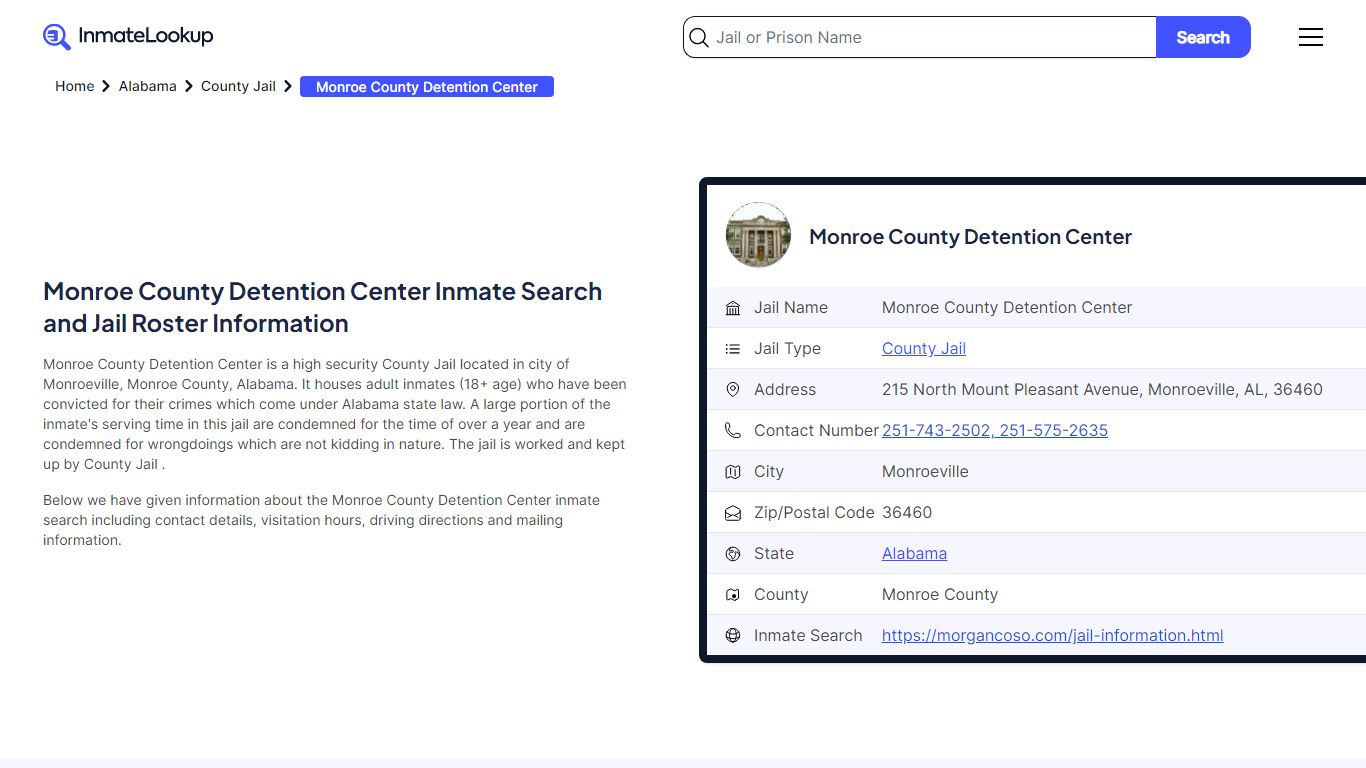 Monroe County Detention Center Inmate Search - Inmate Lookup